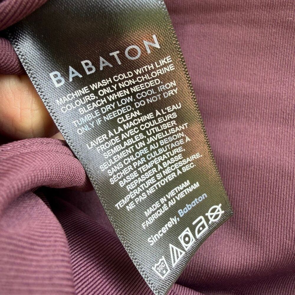 Babaton Contour Square Neck Short Sleeve Bodysuit Burgundy large NEW - Picture 9 of 9
